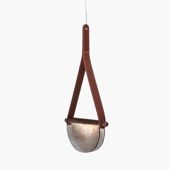 Emani | Modern Glass and Leather Belted Pendant Light - Home Cartel ®