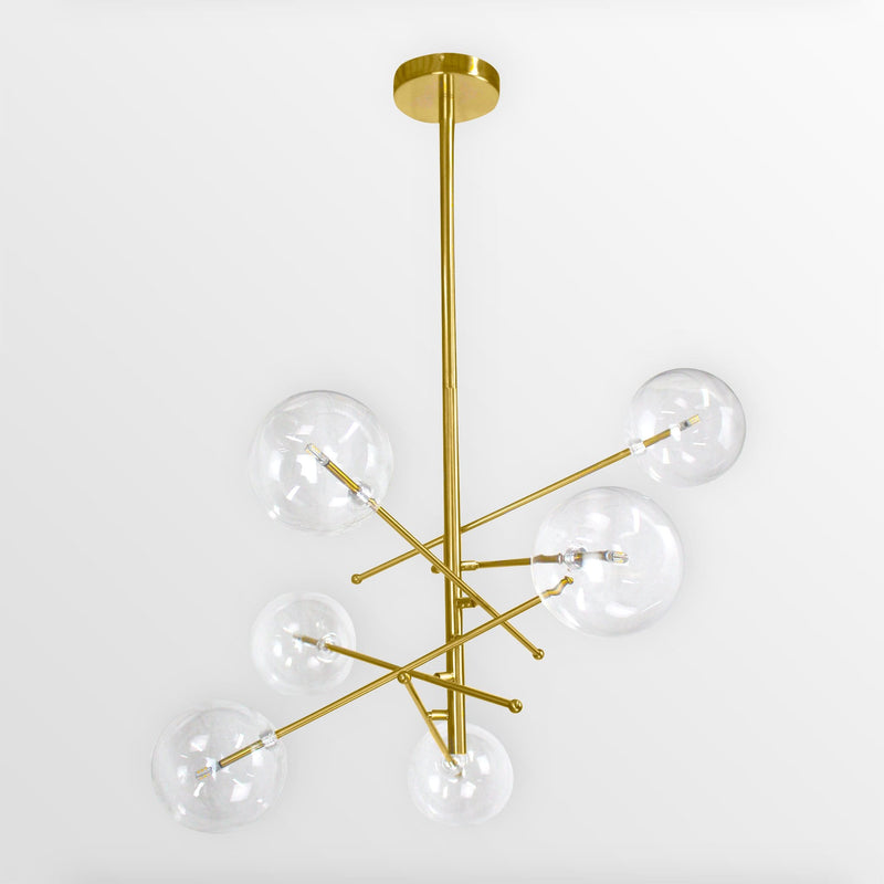 Liv M & L Glass | Gold w/ Clear Bubble Glass Chandelier - Home Cartel ®