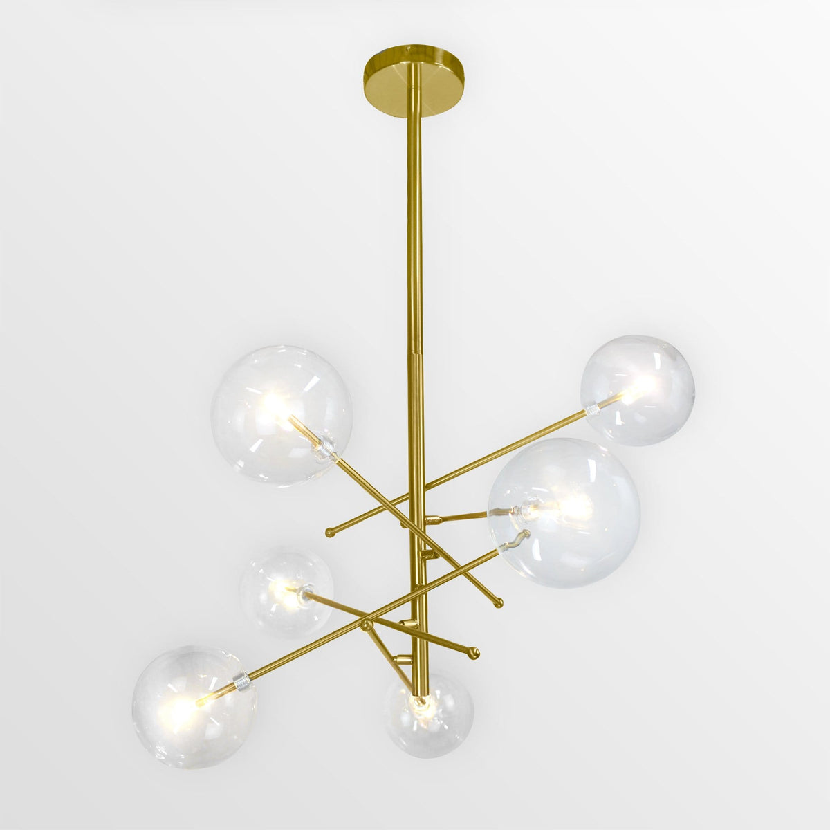 Liv M & L Glass | Gold w/ Clear Bubble Glass Chandelier - Home Cartel ®