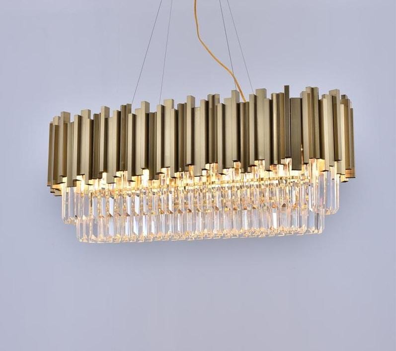 Strathbury Rect | Gold Luxe Crystal Chandelier - Home Cartel ®