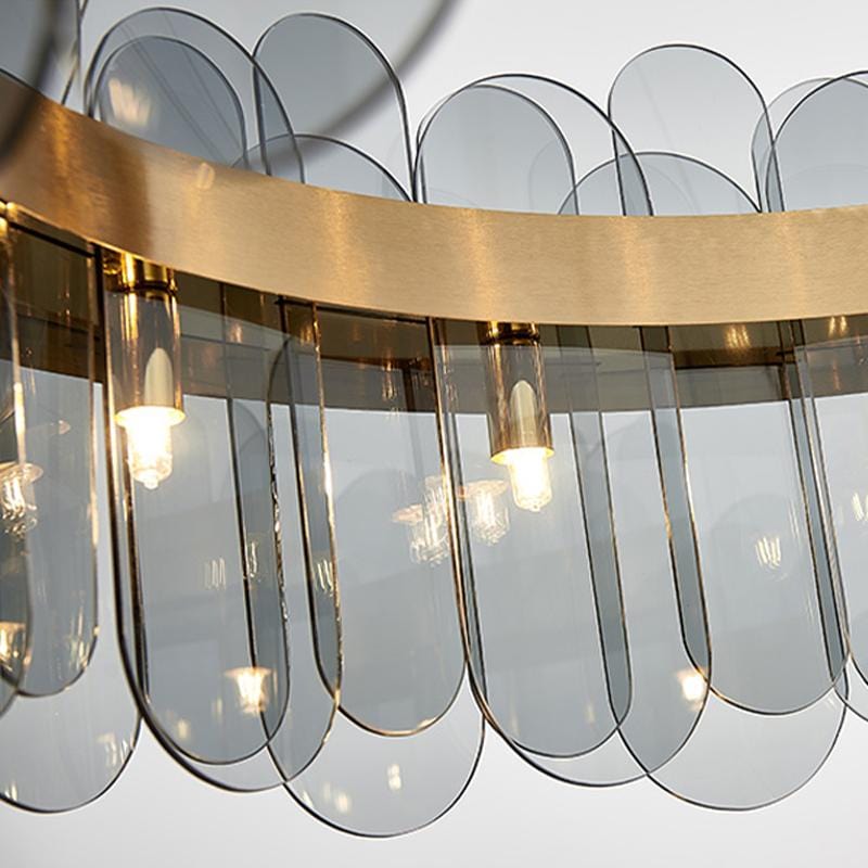 Soeren 80 | Luxe Smoked Glass Chandelier with Brass Detail - Home Cartel ®