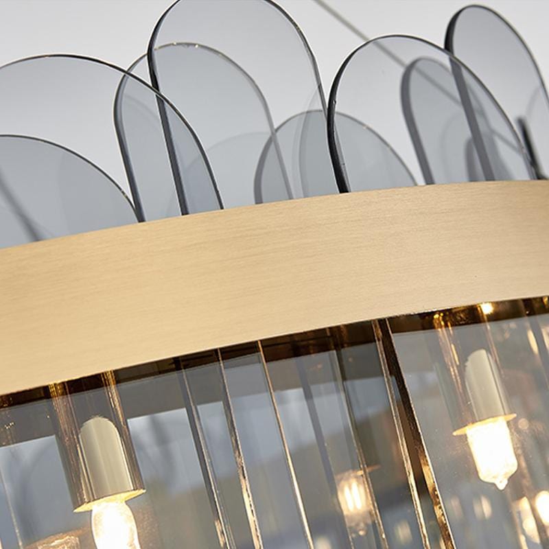 Soeren 80 | Luxe Smoked Glass Chandelier with Brass Detail - Home Cartel ®