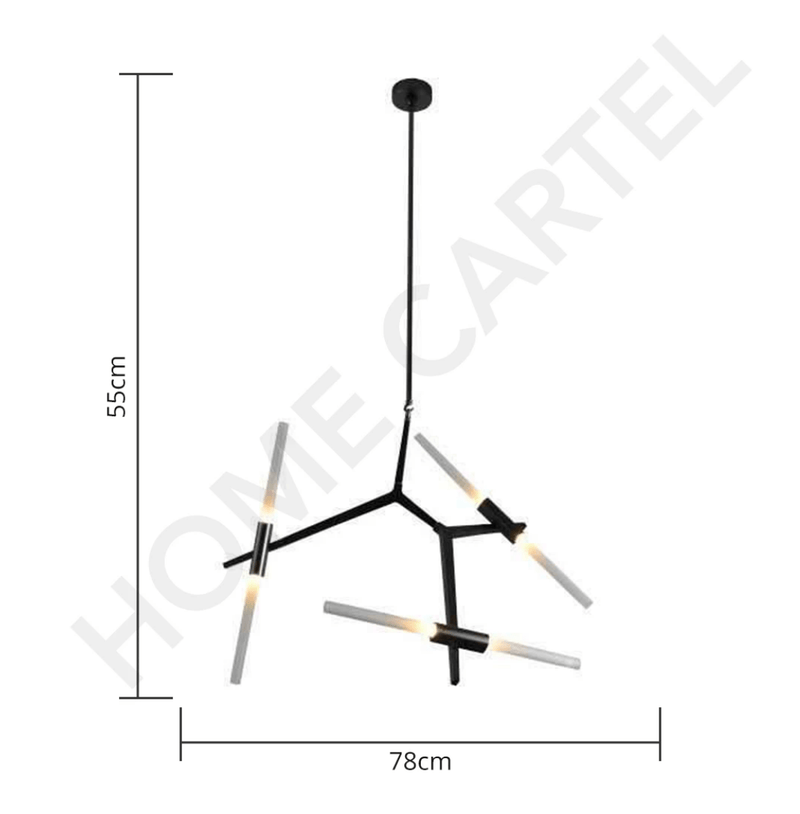 Vita 6 | Frosted Glass Chandelier - Home Cartel ®