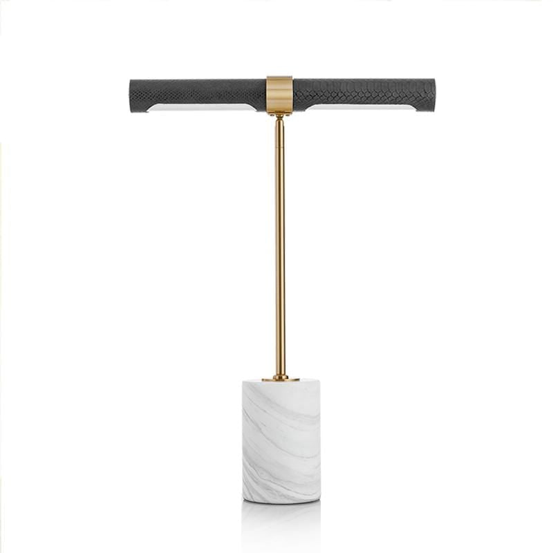 Lafayette | Leather with Marble Base Modern Table Lamp