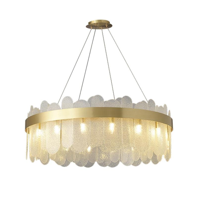 Soeren | Luxe White Glass Chandelier with Brass Detail