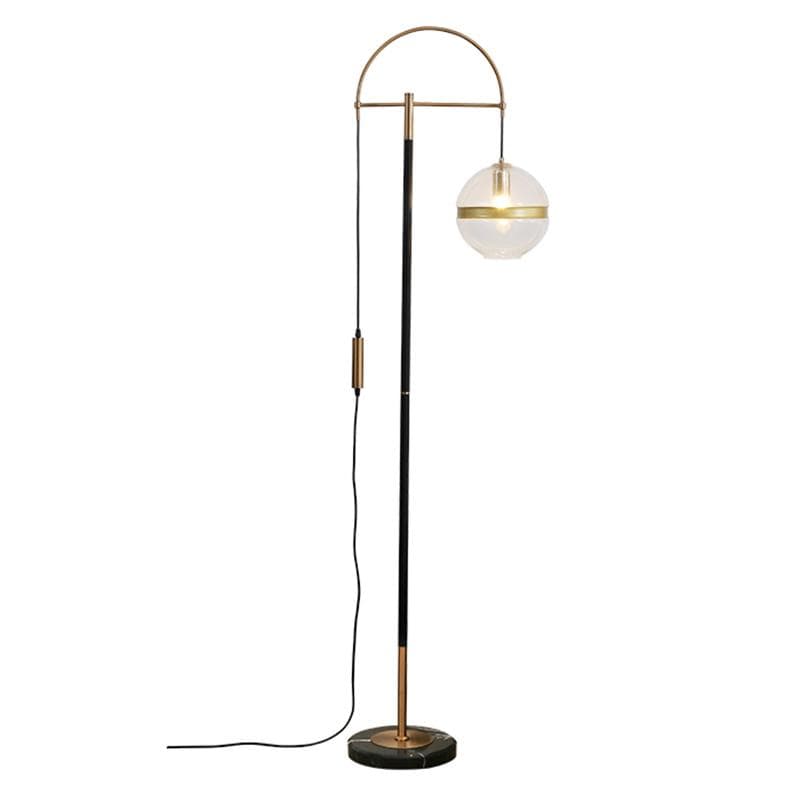 Synne | Glass with Brass Detail and Marble Base Floor Lamp