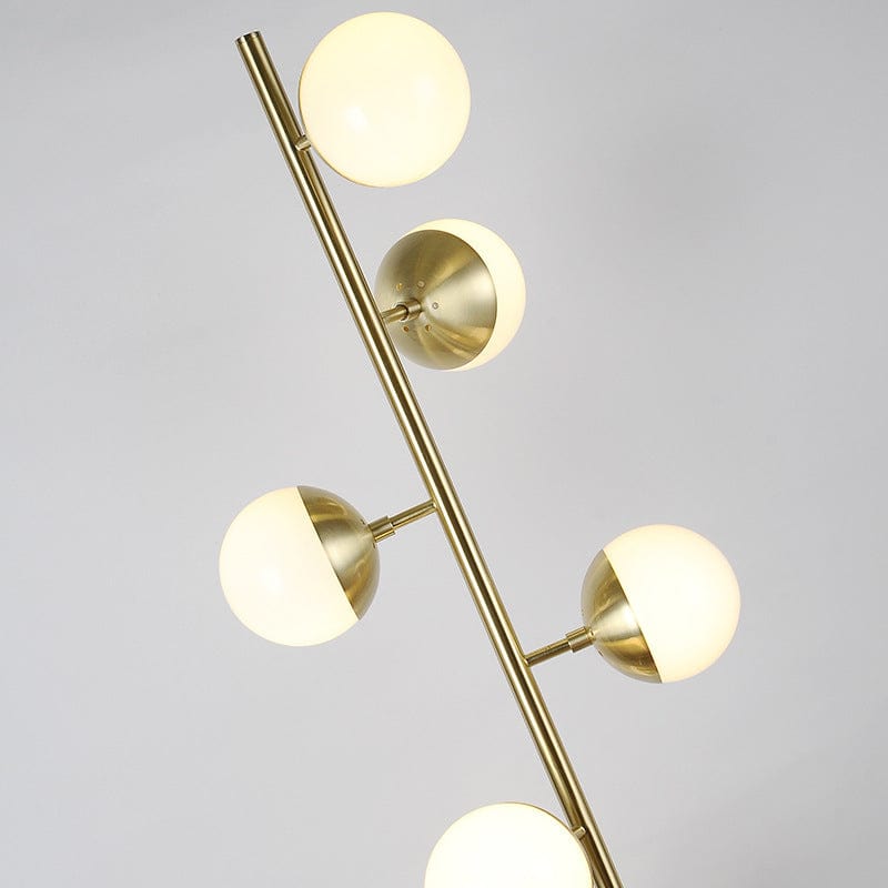 Oxenfurt | Brass with Frosted Spheres Floor Lamp - Home Cartel ®